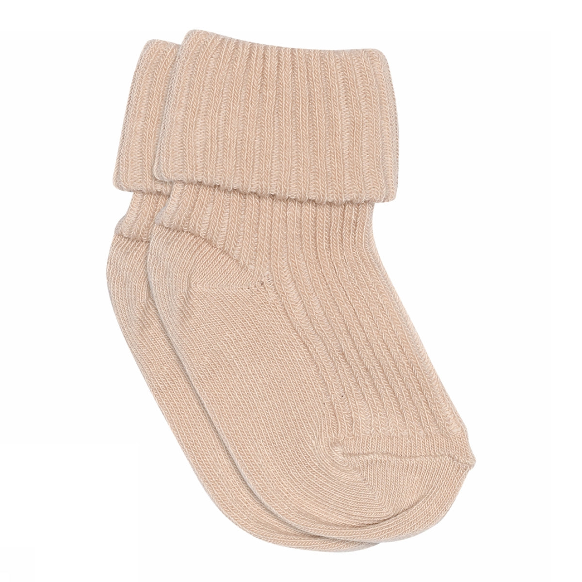 Cotton rib baby socks - Rose Dust
