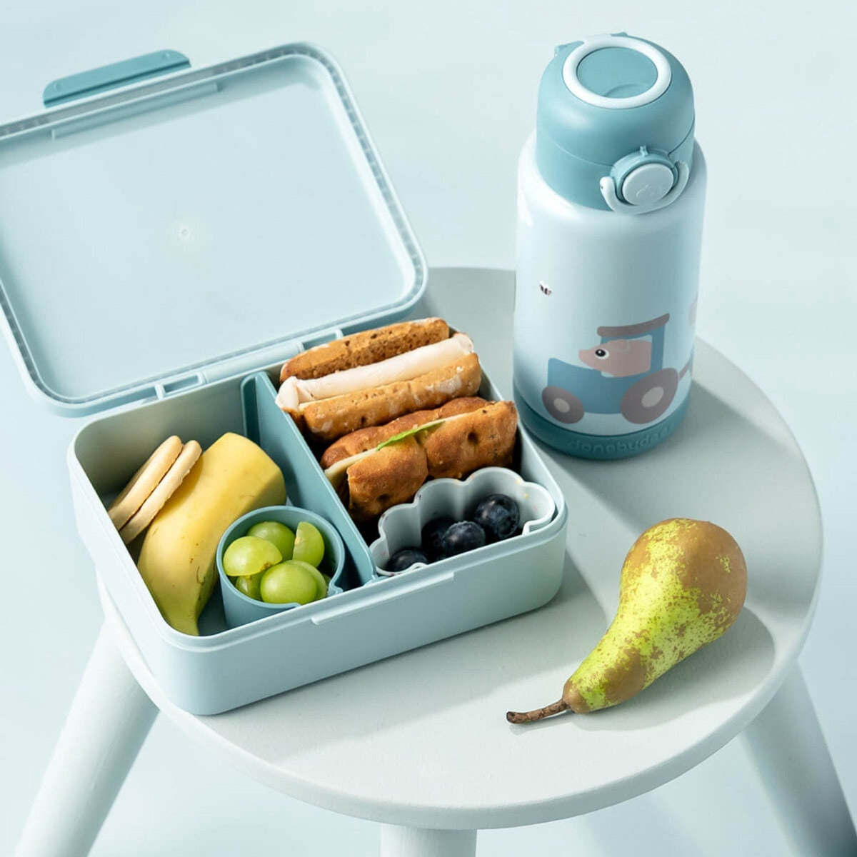 DonebyDeer Blue Madkasse Med Opdeler Tiny Farm