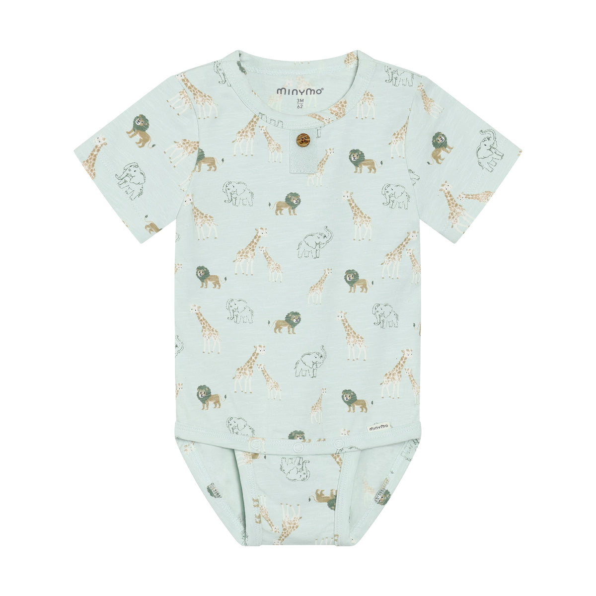 Minymo - blå body med zoo dyr 114347