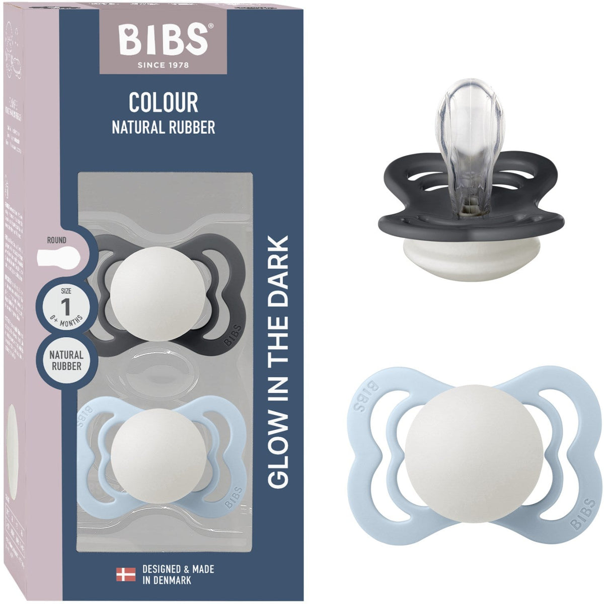 Bibs Iron Glow/Baby Blue Glow Sut Supreme 2-Pak Silikone