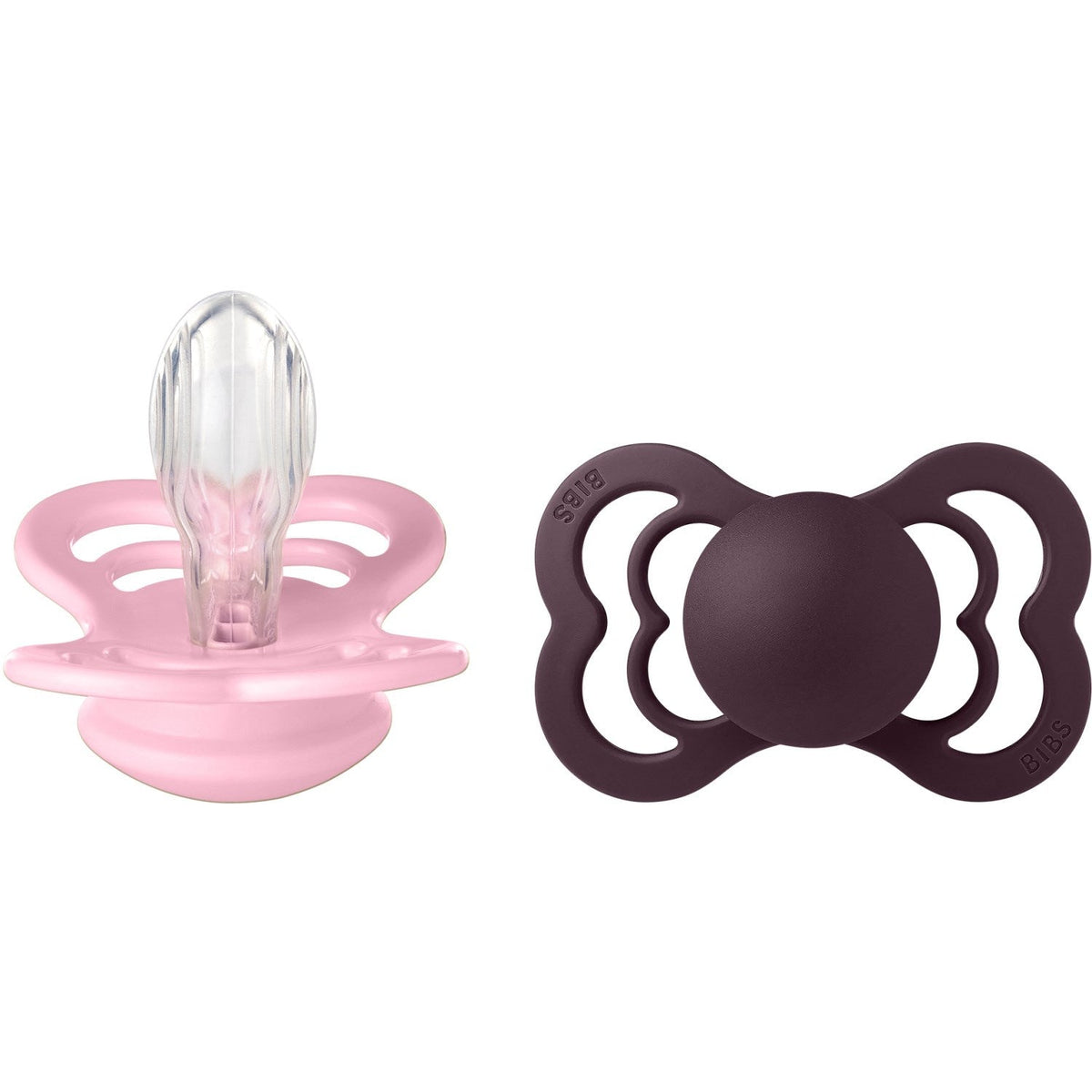 Bibs Baby Pink/Plum Sut Supreme 2-Pak Silikone