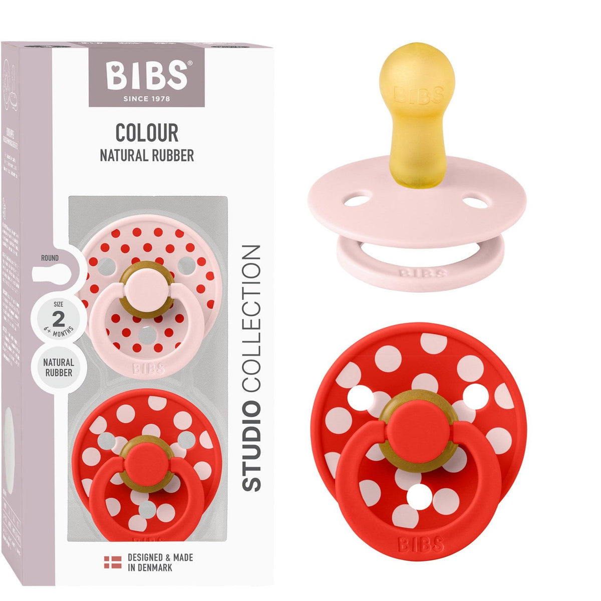 Bibs Blossom/Candy Apple Sut Studio Colour 2-Pak Polka Latex