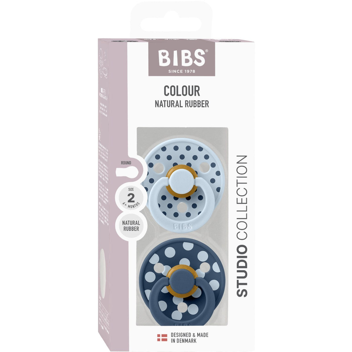 Bibs Baby Blue/Steel Blue Sut Studio Colour 2-Pak Polka Latex