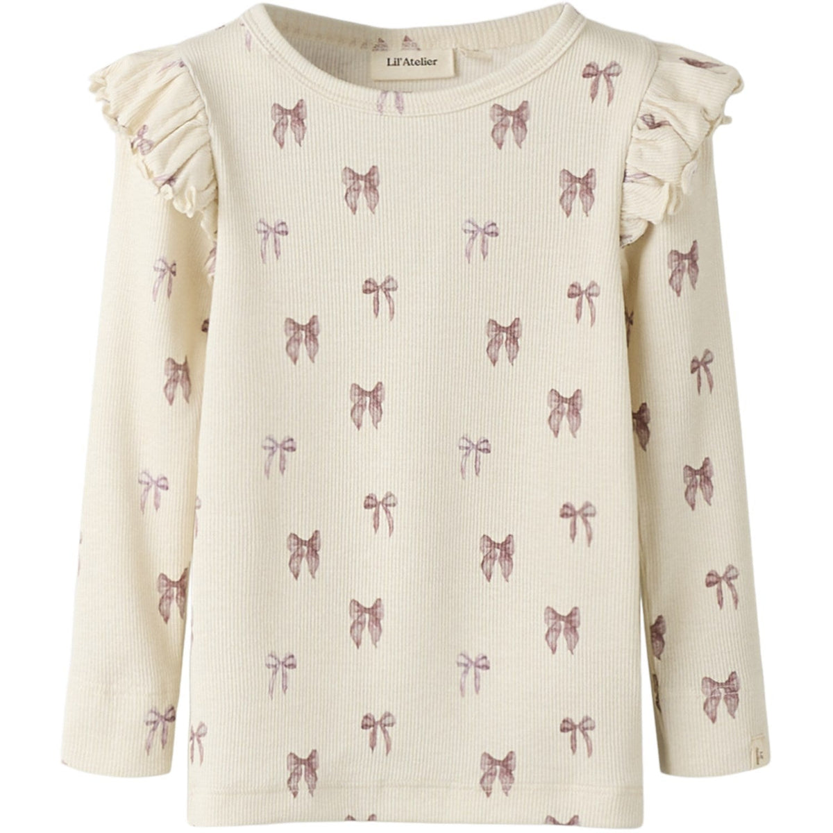 Lil'Atelier Turtledove Bow Nmfgavo Eko Ls Slim Top Lil Noos