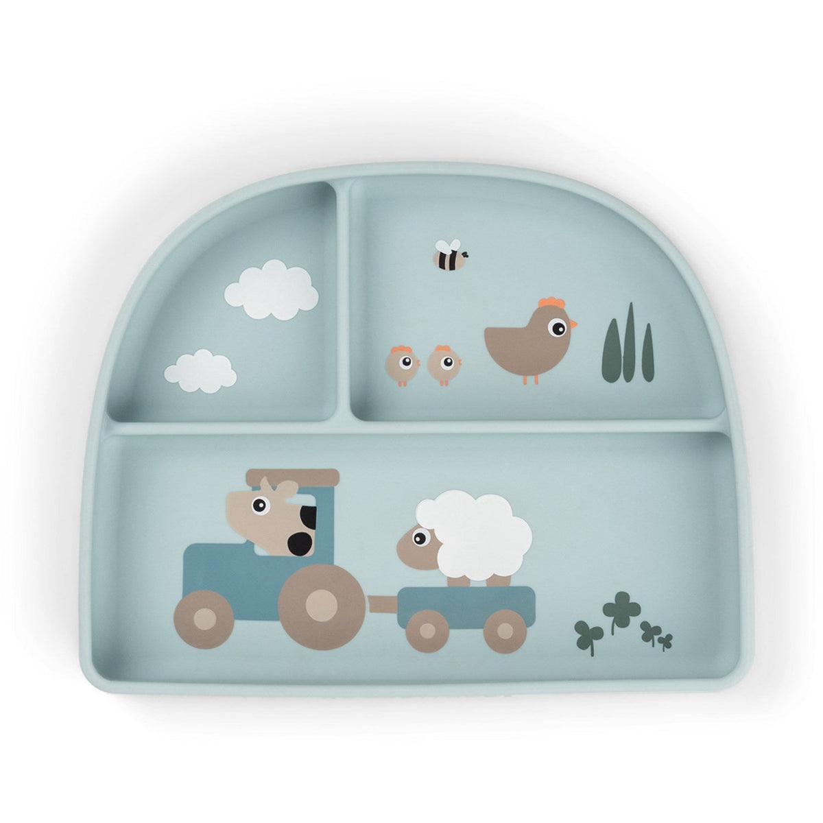 DonebyDeer Tiny Farm Blue Stick&Stay Inddelt Tallerken