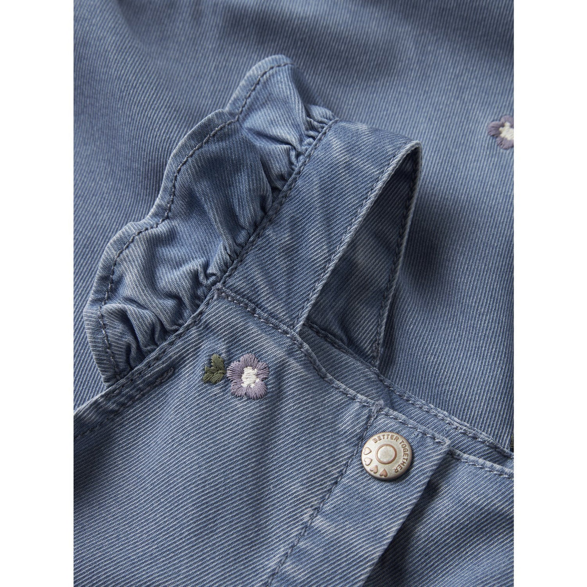 Name It Denim Blue Flower Emb Nbfsage Dnm Overall 3606-Yb