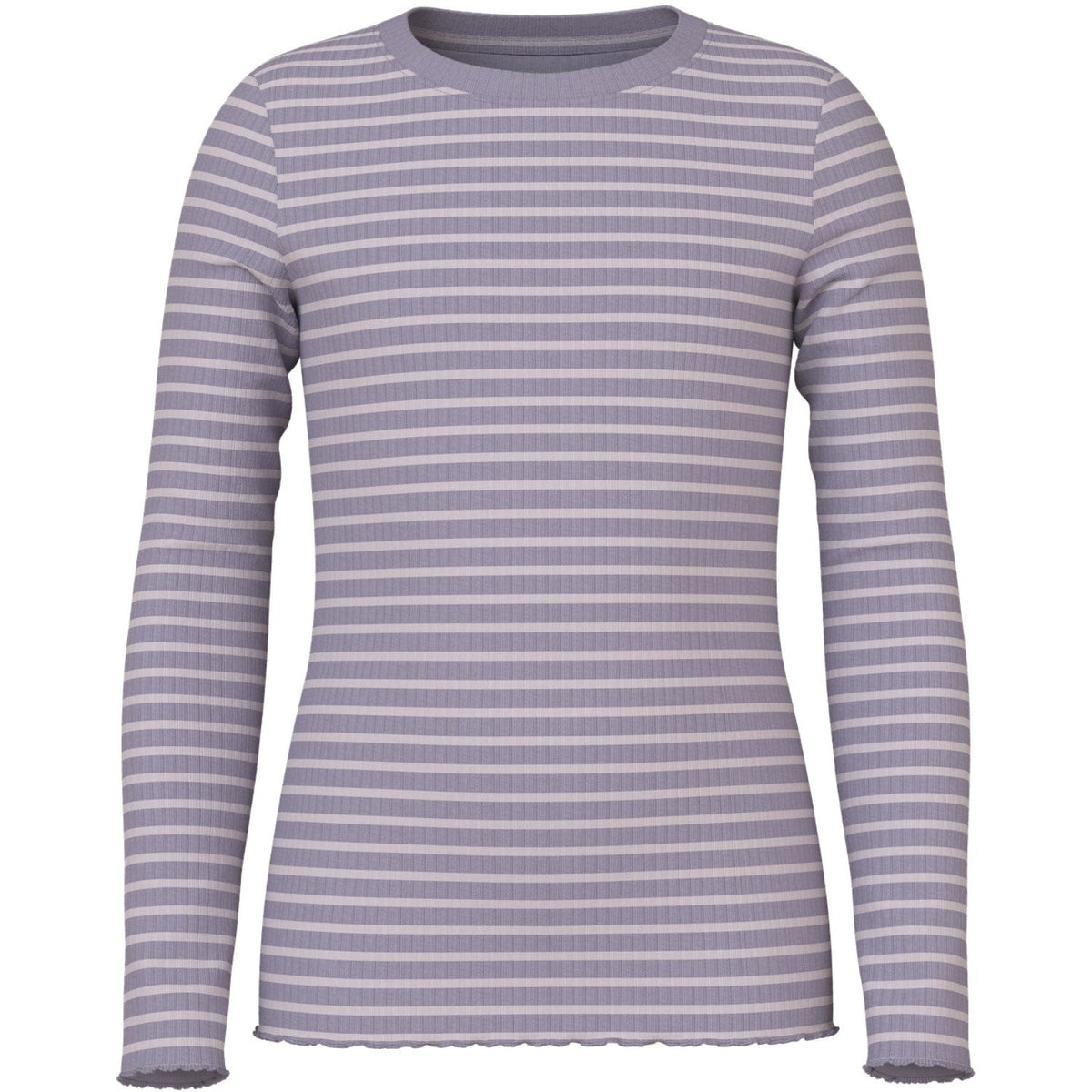 Name It Lavender Gray Lilac Marble Stripe Nmfvemma Ls Slim Top
