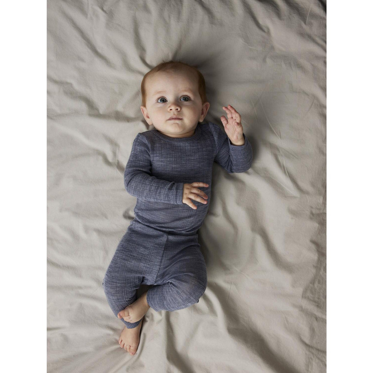 Name It Folkstone Gray Nbmwang Uld Needle Long Johns Solid Noos