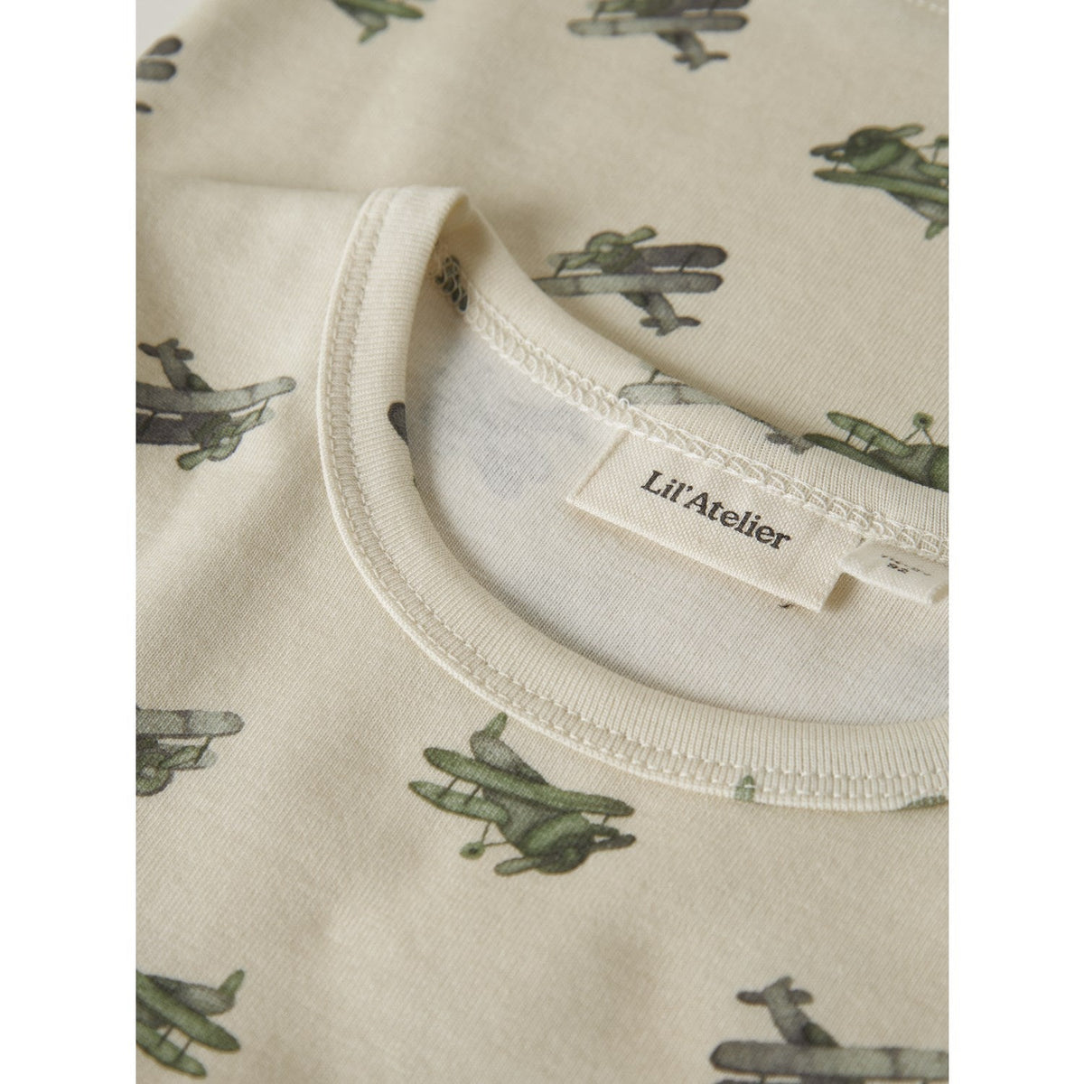 Lil'Atelier Coconut Milk Airplane Nmmlayo Geu Ls Slim Top Lil