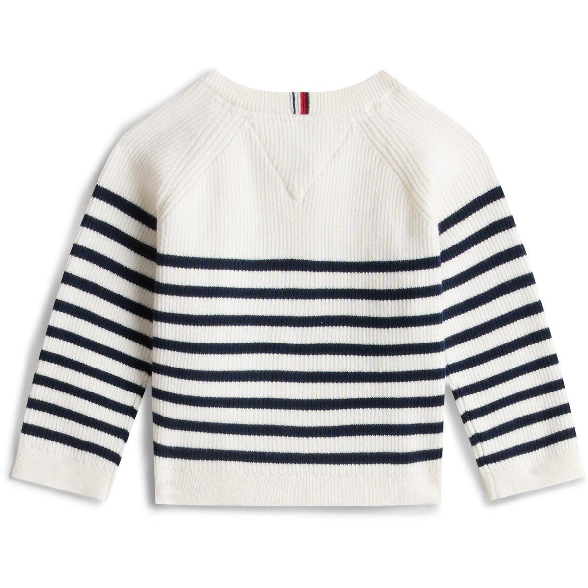 Tommy Hilfiger Ivory Silk Stripes Essential Regular Cardigan Ls