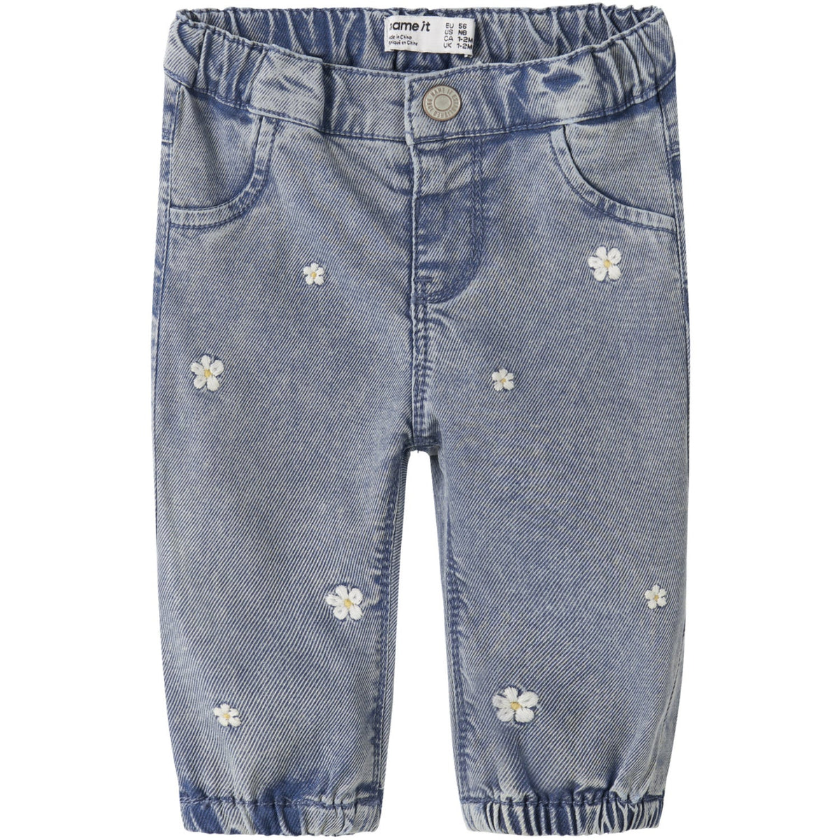Name It Light Blue Denim Flowers Nbfrose Shaped R Emb Jeans 5321-Yb H