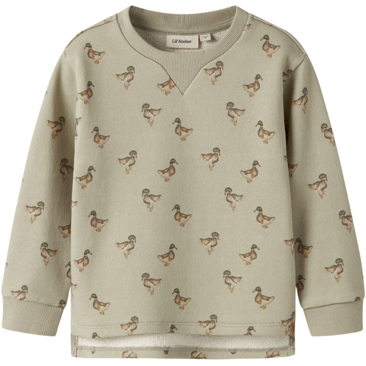 Lil'Atelier Moss Gray Duck Nmmjobo Ain Ls Loose Sweat Lil
