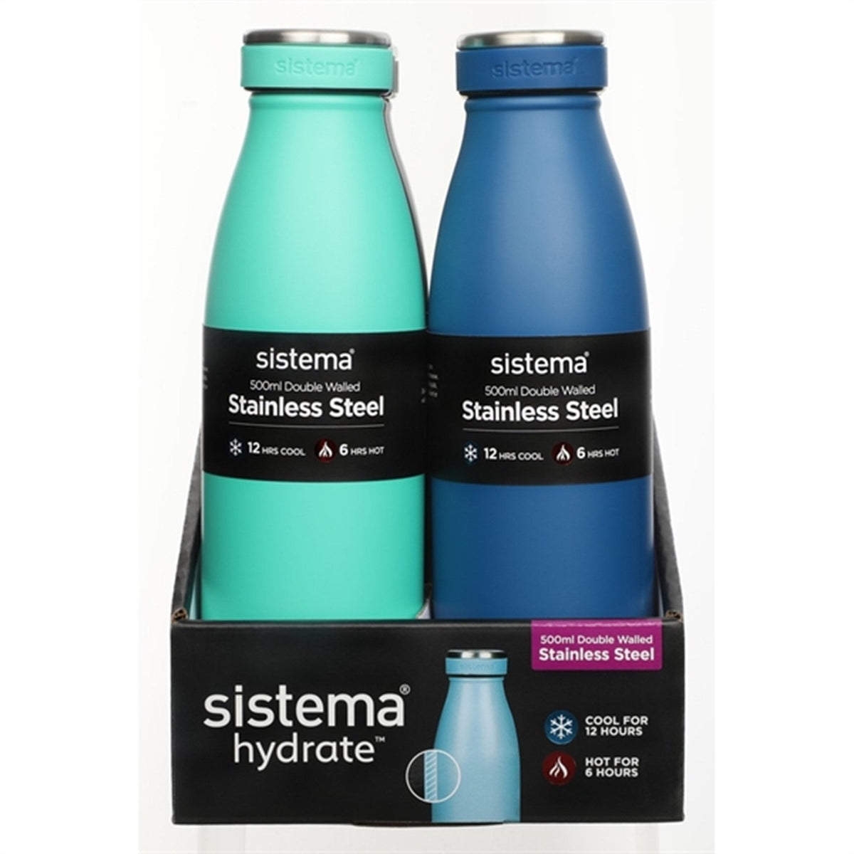 Sistema Stainless Steel Drikkedunk 500 ml Minty Teal