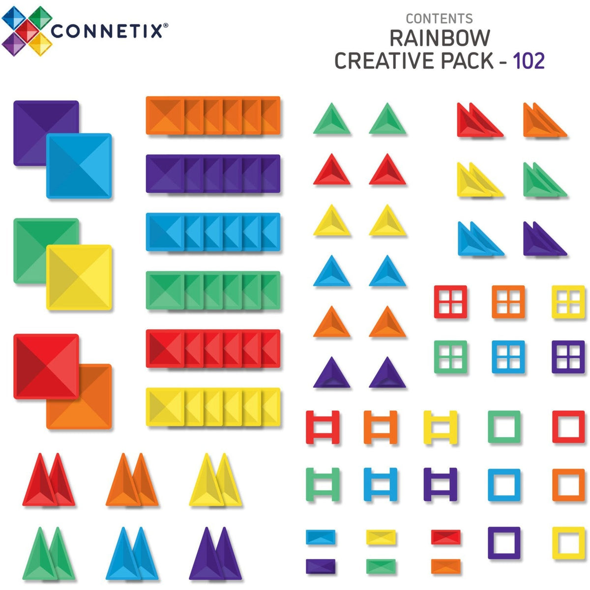 Connetix Rainbow Creative Pak 102 Styks