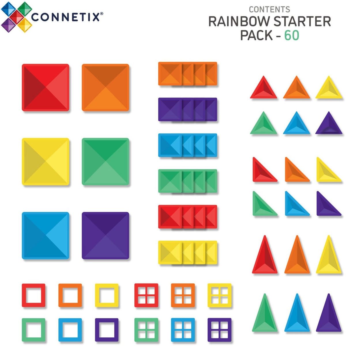 Connetix Rainbow Starter Pak 60 Styks