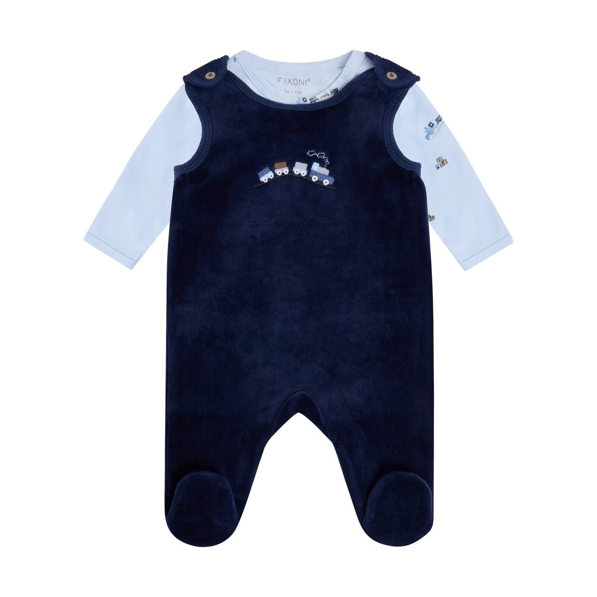 Set w. Body and Velour Romper - Navy Blazer