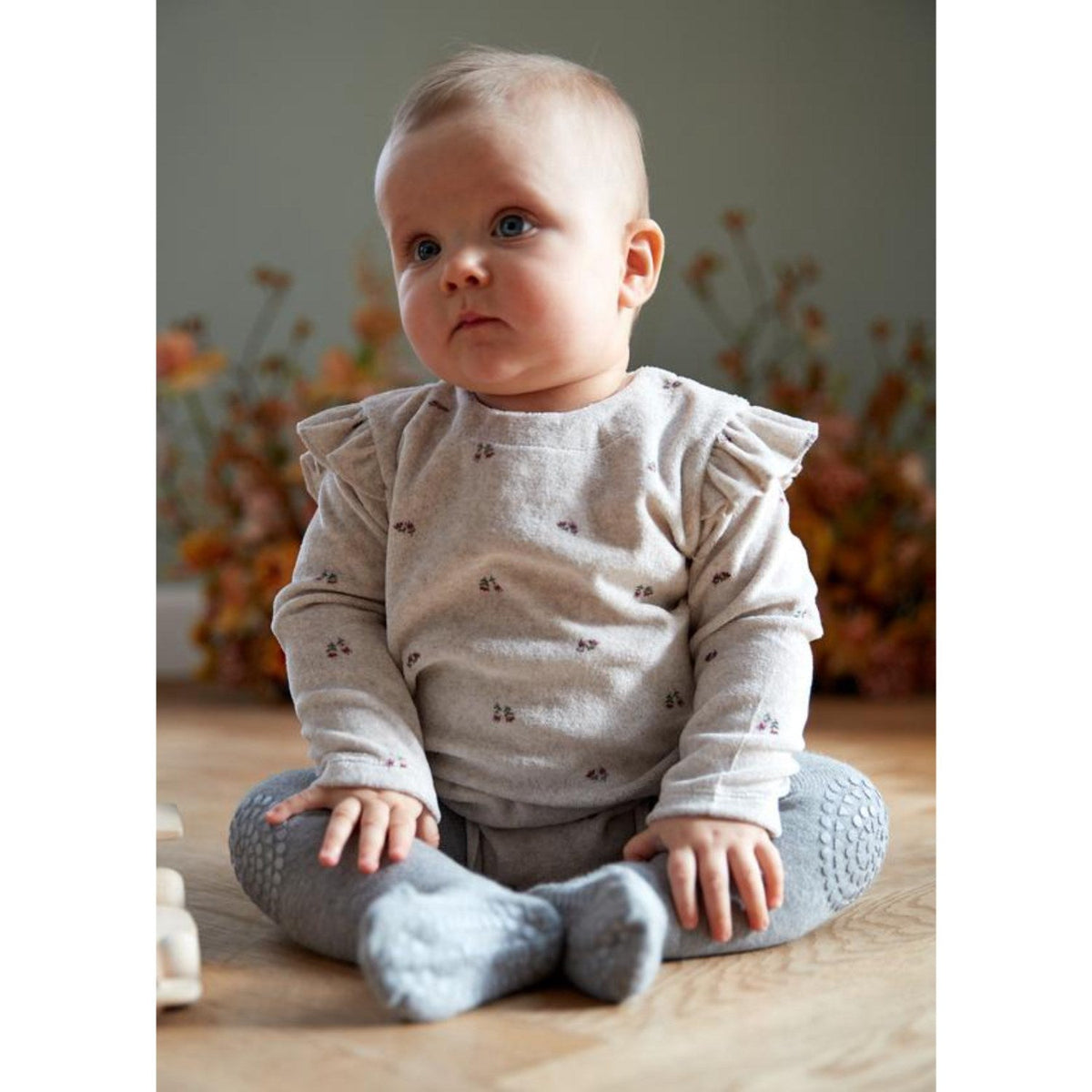 Gobabygo Grey Melange Crawling Strømpebukser Organic Bomuld