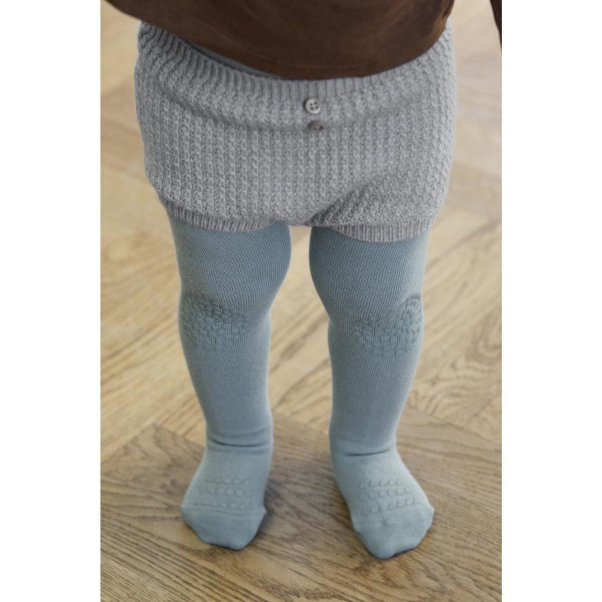 Gobabygo Dusty Blue Crawling Strømpebukser Organic Bomuld