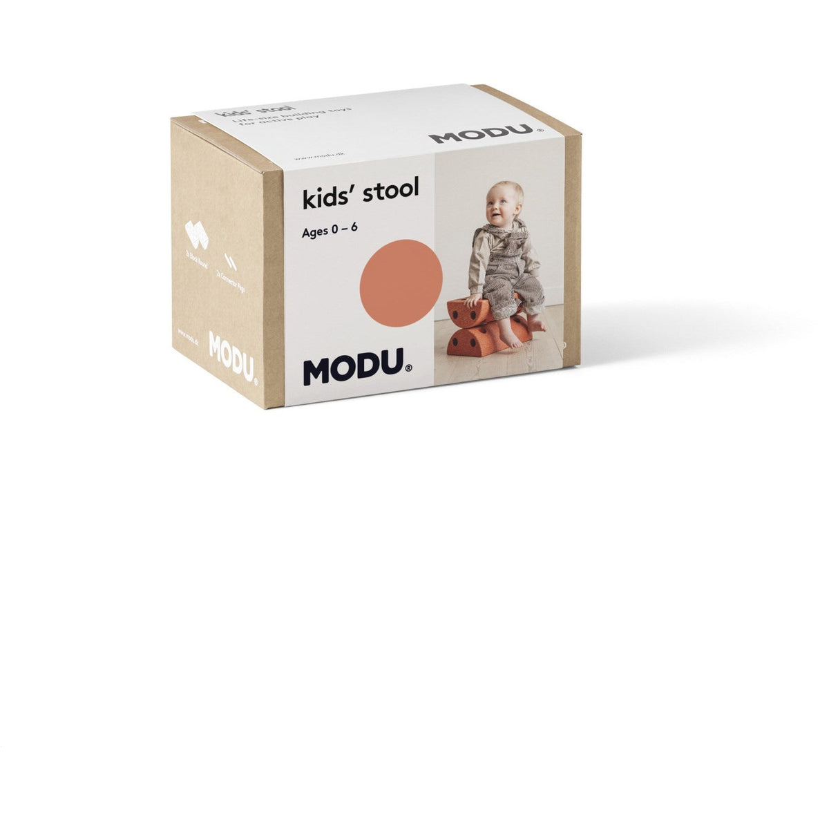 MODU Børneskammel Burnt Orange / Dusty Green