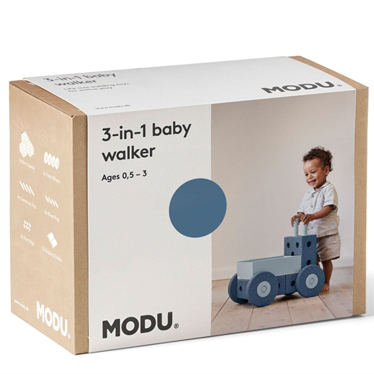 MODU 3-i-1 Baby Walker Deep Blue/Sky Blue