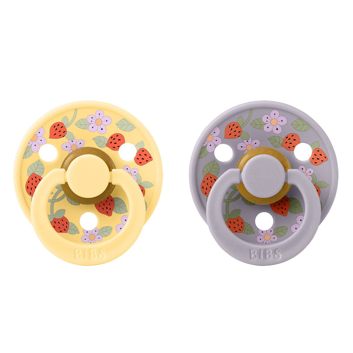 Bibs x Liberty Latex Sutter 2-pak Strawberries and Cream Pale Butter
