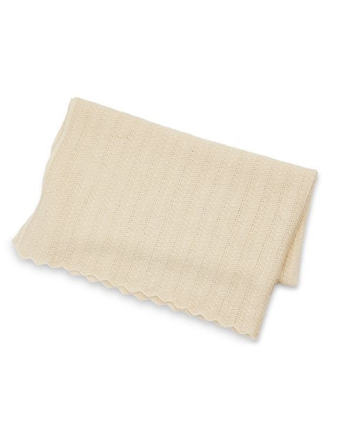 Smallstuff babytæppe - fish bone merino uld - off. White