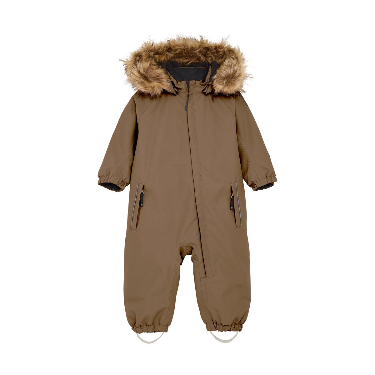 Baby Coverall W. Fake Fur - Fossil