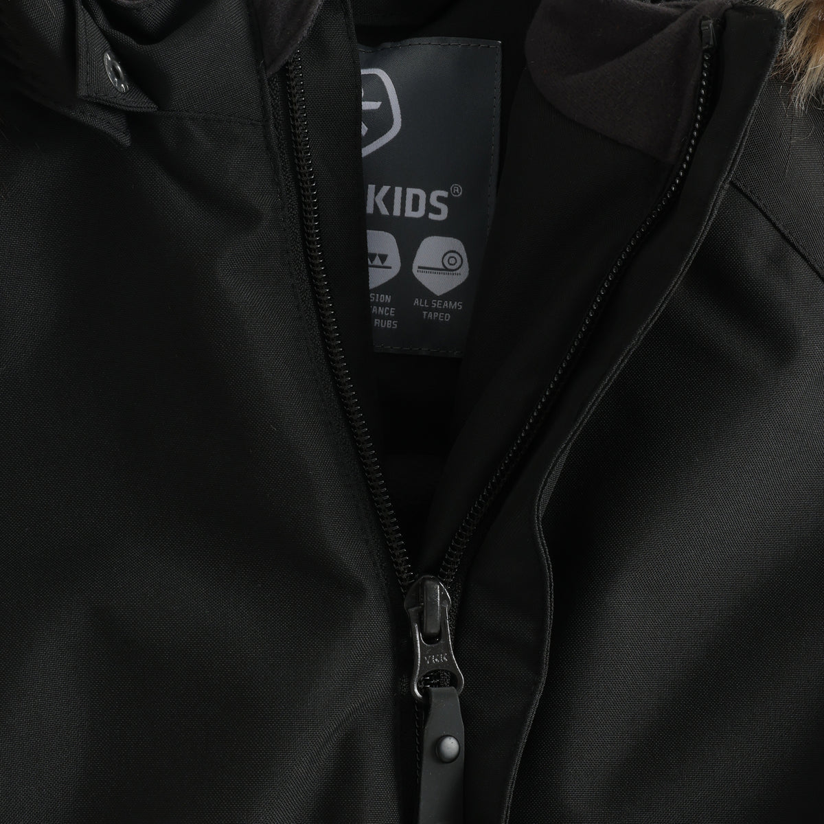Color Kids Babyflyverdragt med kunstig pelskrave - Black
