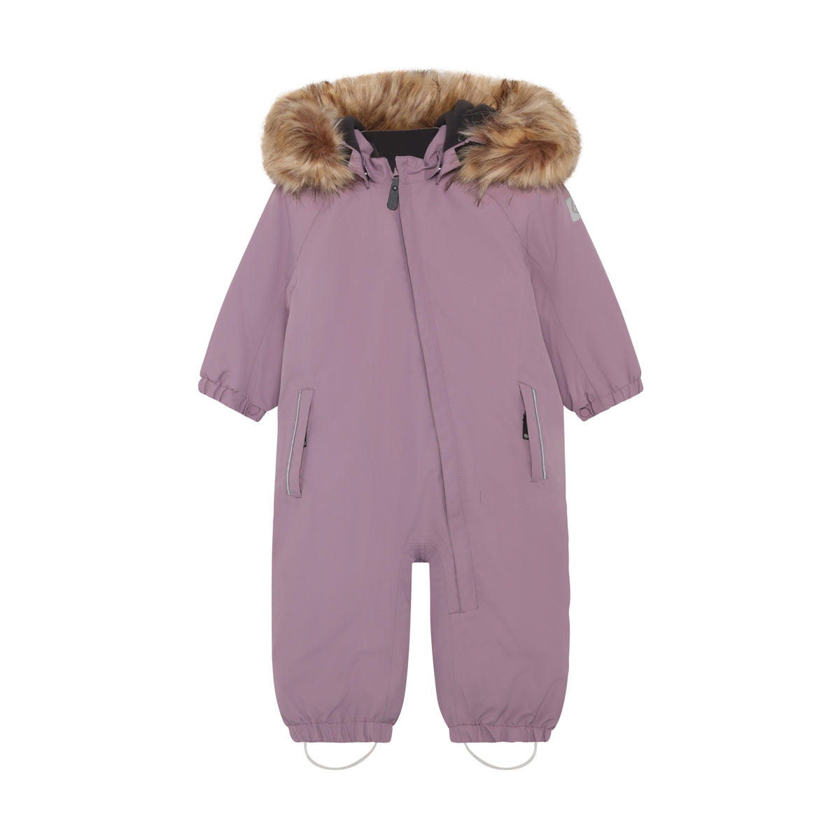 Color Kids Babyflyverdragt med kunstig pelskrave - Toadstool