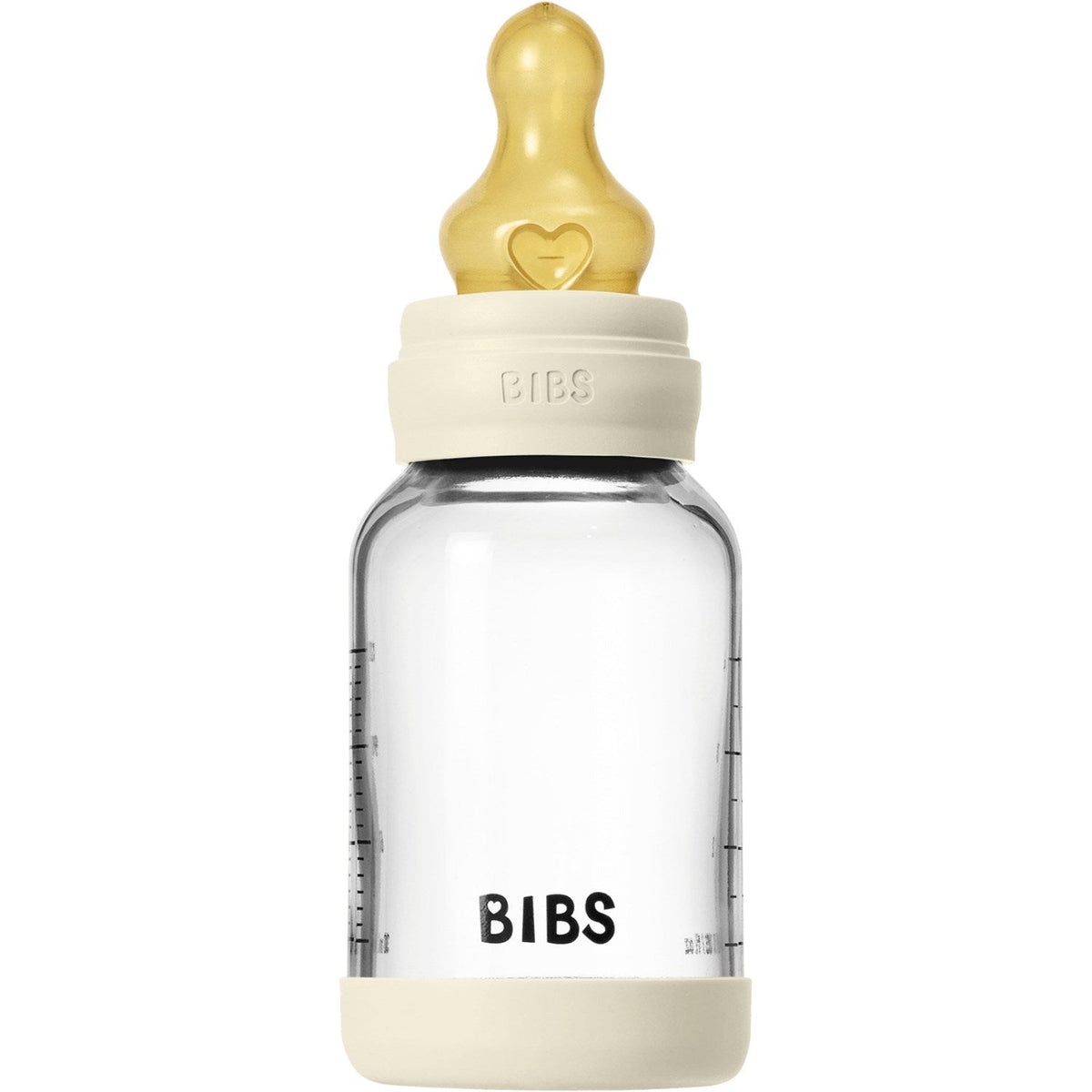 Bibs Ivory Glass Baby Flaske Round Latex Slow Flow