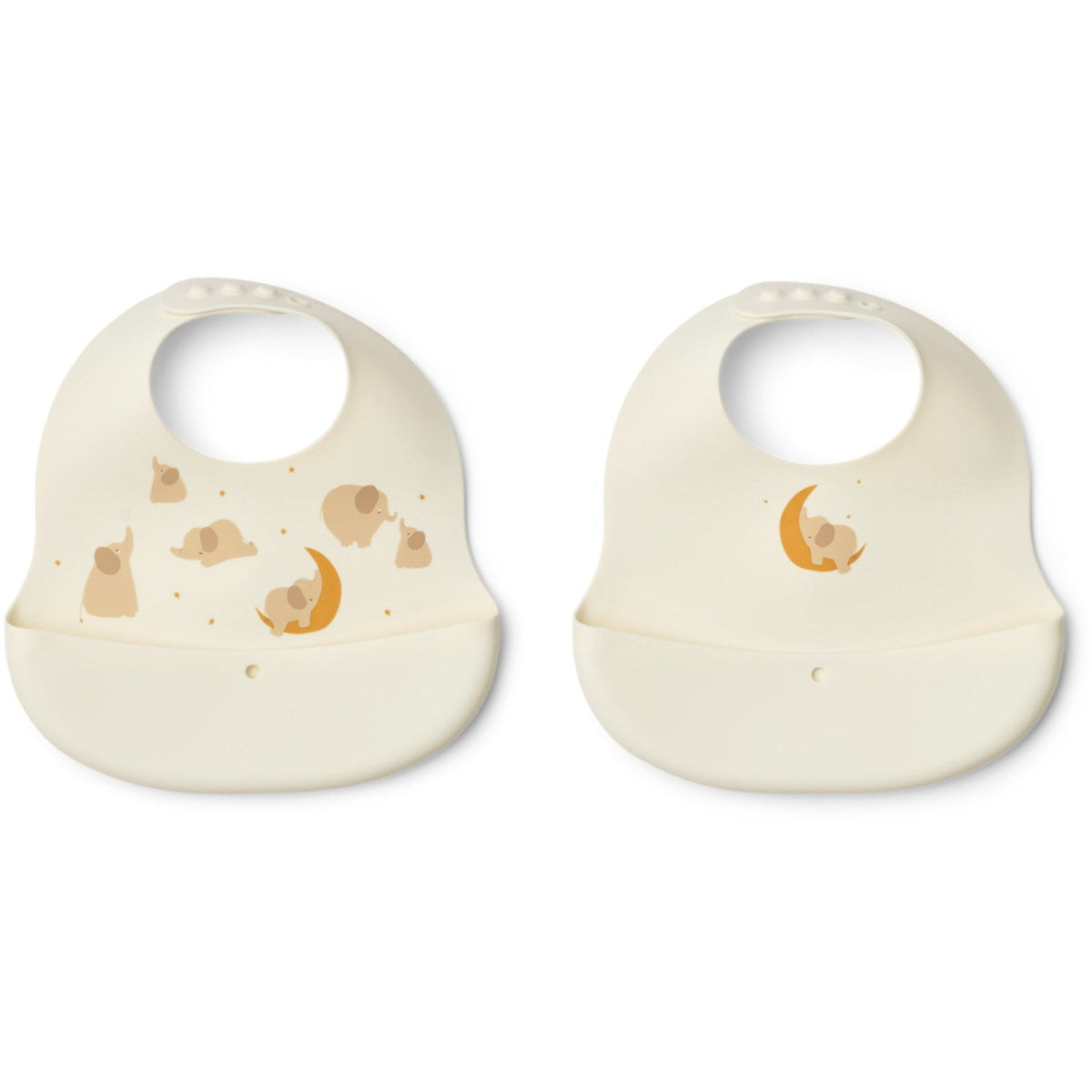 LIEWOOD Elephant / Creme De La Creme Ember Printed Hagesmæk 2-Pak