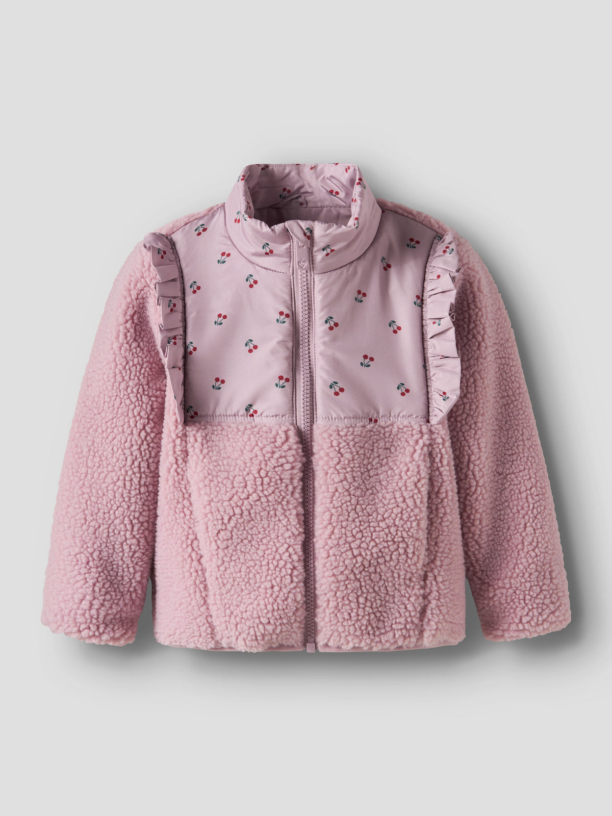Name it teddyjakke med kirsebær NMFMINNA TEDDY JACKET - Keepsake Lilac