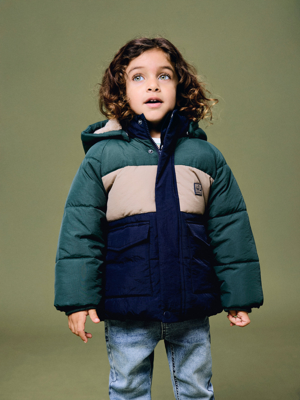 NMMMELBOURNE PUFFER JACKET BLOCK - Navy Blazer