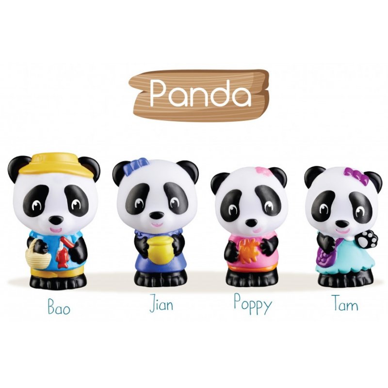 Timber Tots Panda Famile - Sæt af 4