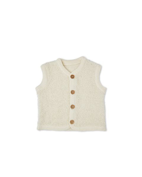 Smallstuff Vest, bouclé uld, off. white