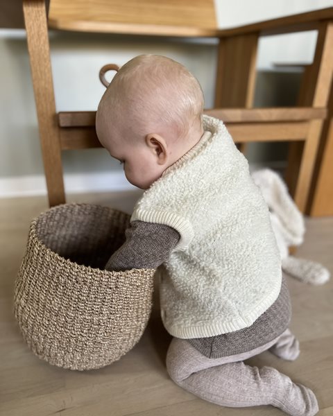Smallstuff Vest, bouclé uld, off. white