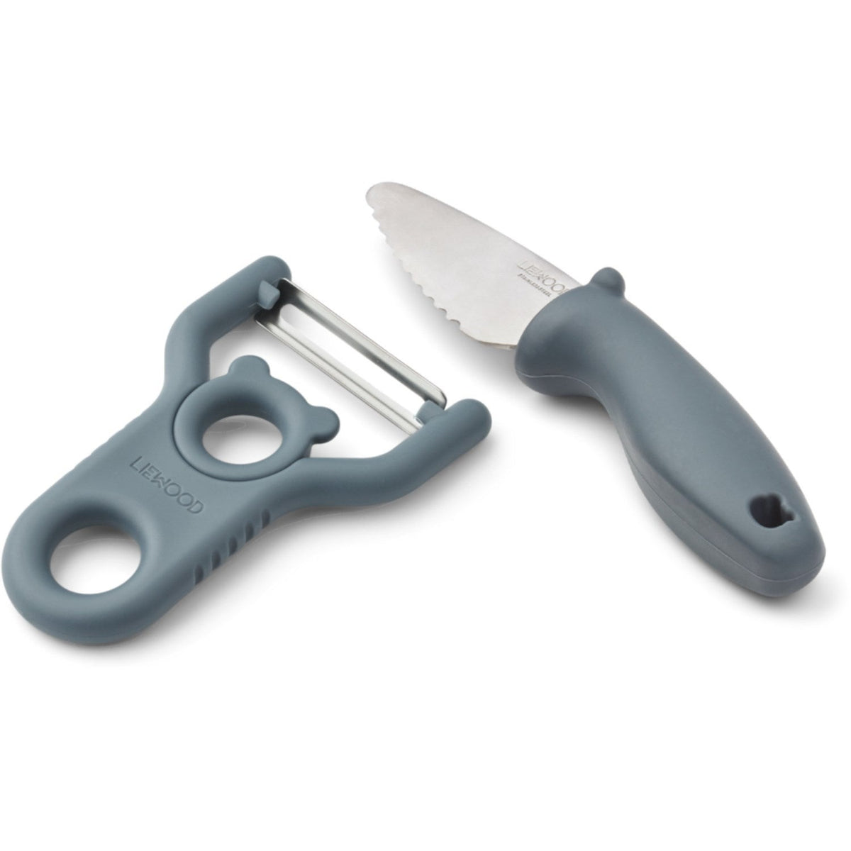LIEWOOD Whale Blue Pertense Skræller & Knive Sæt