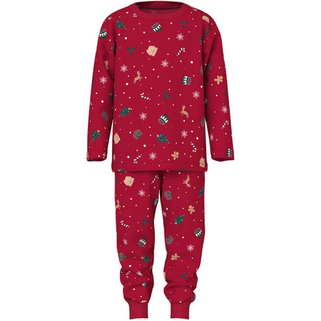 Name It Jester Red Xmas AOP Red Nmnvismas Ls Nightset