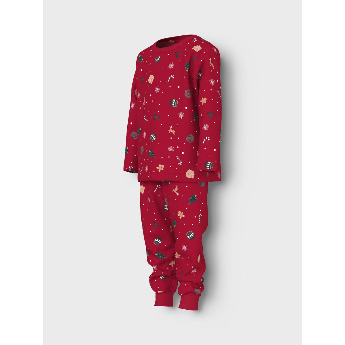 Name It Jester Red Xmas AOP Red Nmnvismas Ls Nightset