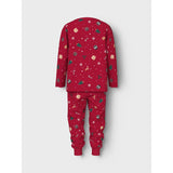 Name It Jester Red Xmas AOP Red Nmnvismas Ls Nightset