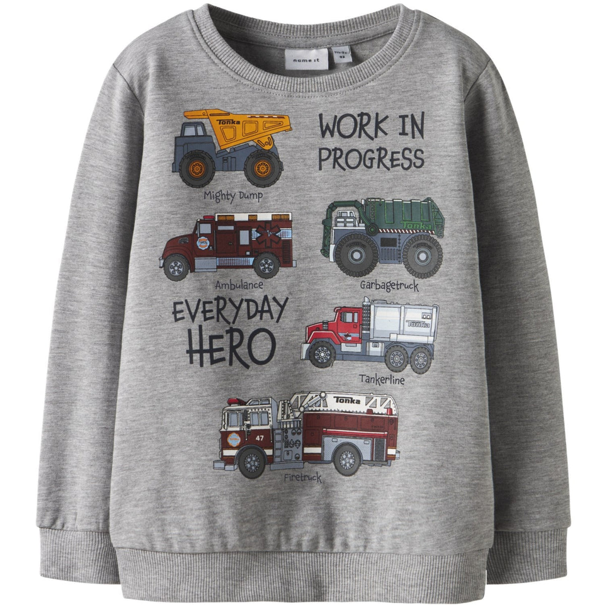 Name It Grey Melange Nmmorson Tonka Nreg Sweat Bru Cplg