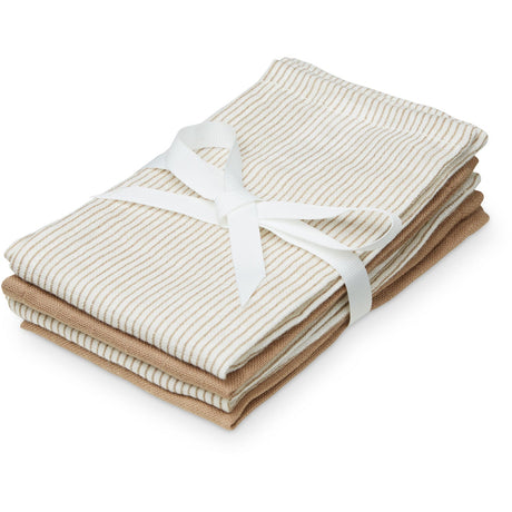 Cam Cam Copenhagen Classic Stripes Camel Vaskeklude 4 Pak
