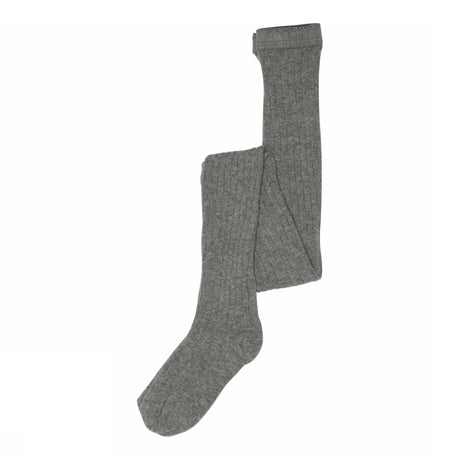 Cotton rib tights - Grey Melange