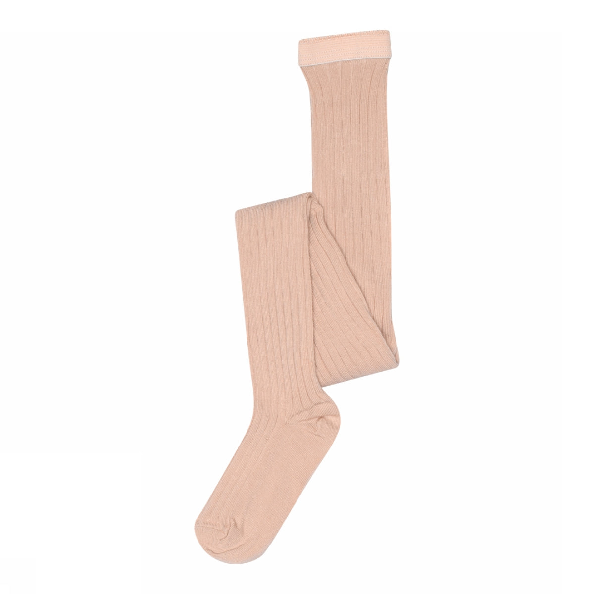 Cotton rib tights - Rose Dust