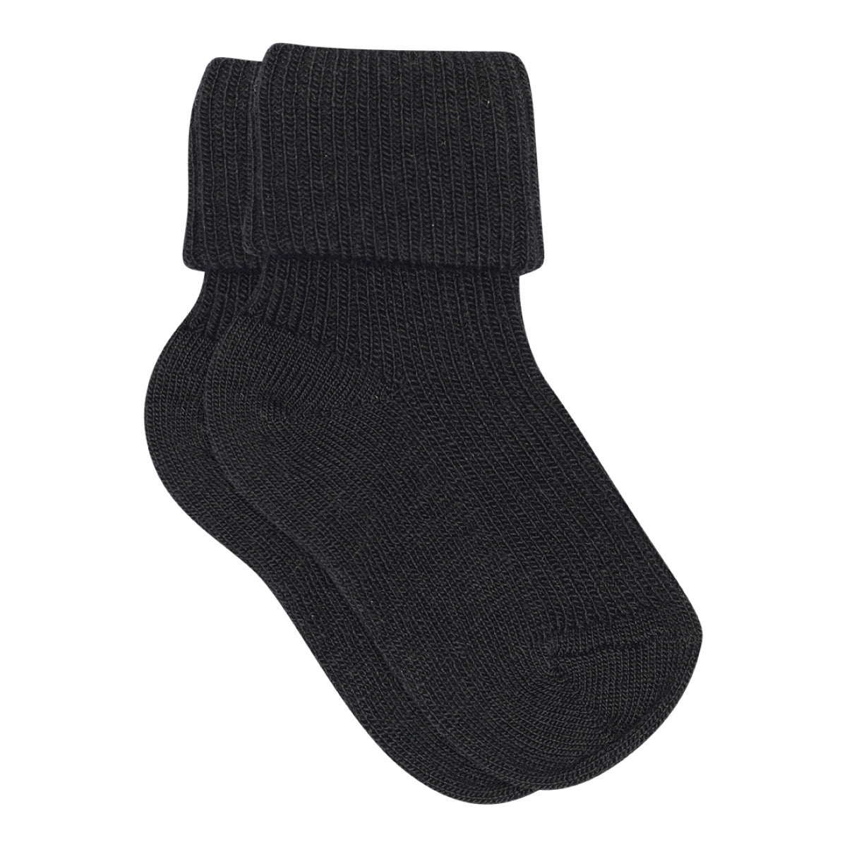 Cotton rib baby socks - Black