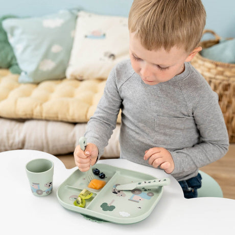 DonebyDeer Green Foodie Spisesæt Med Sugekop Tiny Farm