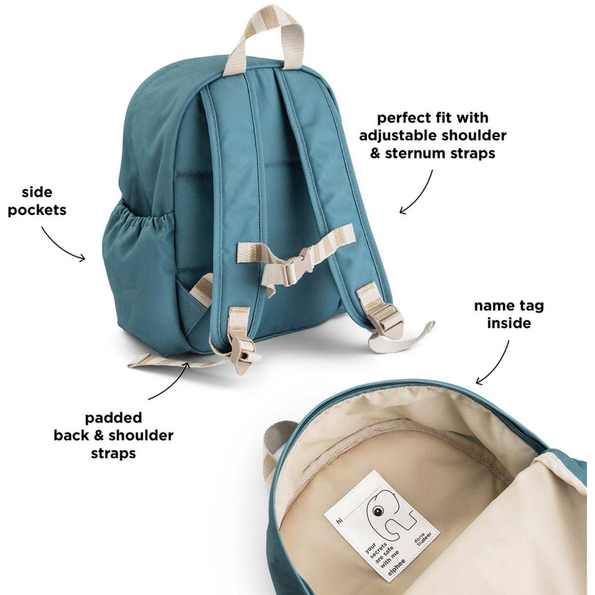 DonebyDeer Blue Børnerygsæk Tiny Farm 7,5 L