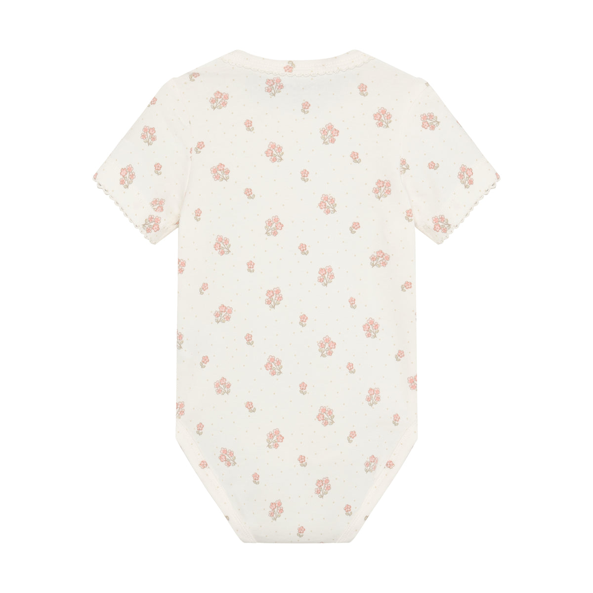 Minymo - Hvid kortærmet body med blomster 114302