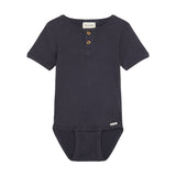 Minymo - Mørkeblå kort ærmet rib body 114345