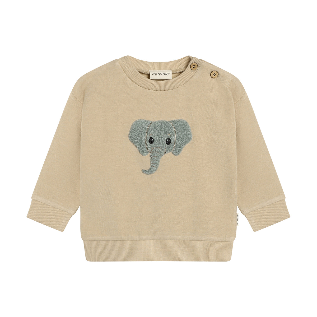 Minymo - Beige Trøje med Elefant 114355
